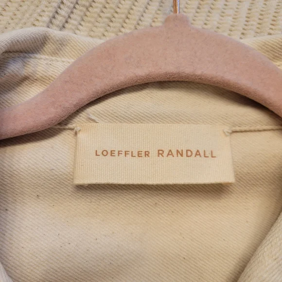 Loeffler Randall Shacket Cream Scottie Broderie Chore Jacket Large